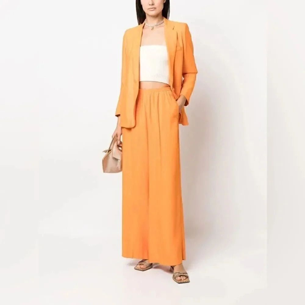 NWT FORTE FORTE Italian single breasted my jacket tangerine blazer size small